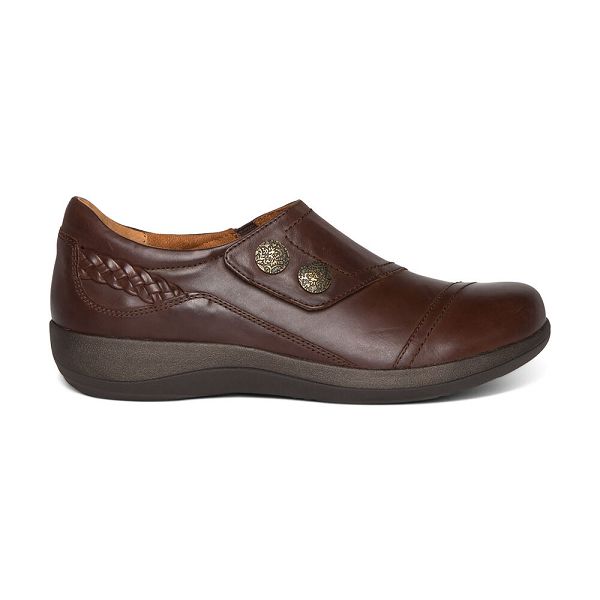 Aetrex Women's Karina Monk Strap Dress Shoes - Brown | USA JJTXPE6